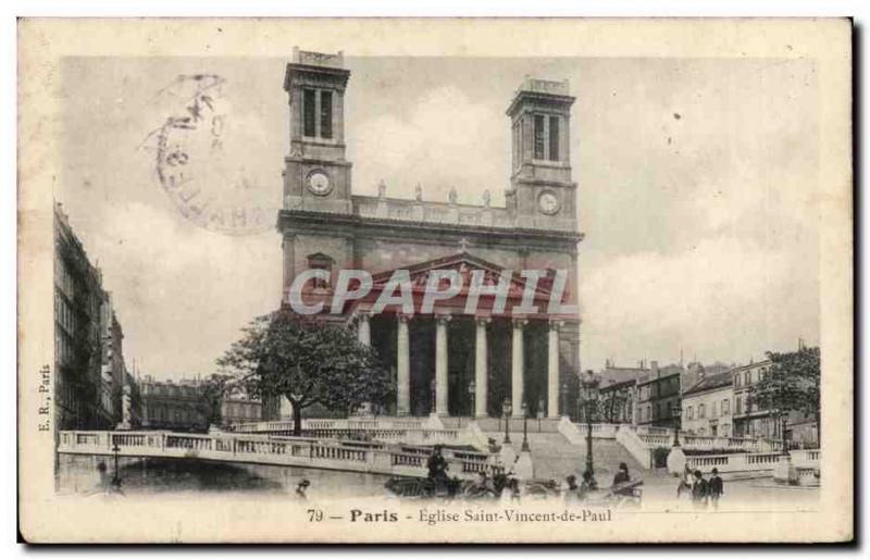 Old Postcard Paris Church of Saint Vincent de Paul