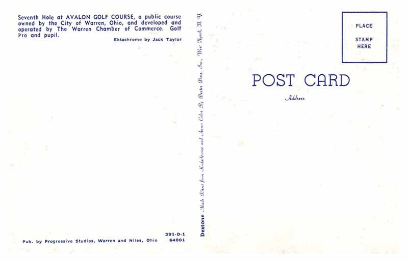 Postcard GOLF COURSE SCENE Warren Ohio OH AT2934