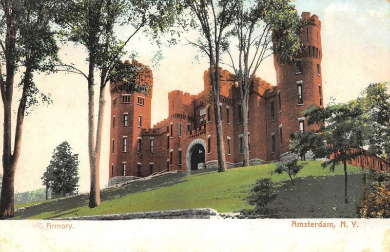 AMSTERDAM, New York NY    ARMORY  Montgomery County  ca1900's UDB Postcard