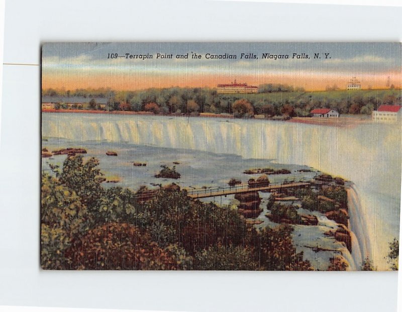 Postcard Terrapin Point & The Canadian Falls Niagara Falls Ontario Canada