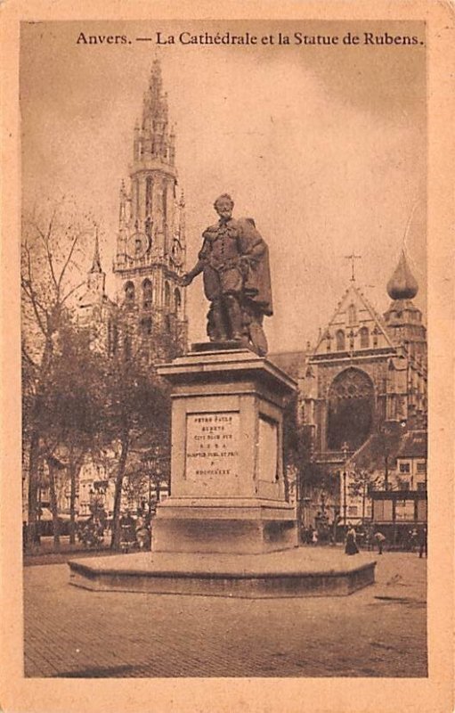 La Cathedrale et la Statue de Rubens Anvers Belgium Unused 