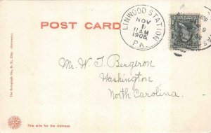 FARM SCENE COWS LINWOOD PENNSYLVANIA LINWOOD STATION CANCEL DPO POSTCARD 1906