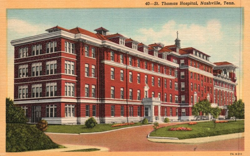 Vintage Postcard 1930's St. Thomas Hospital Nashville Tenn. Tennessee