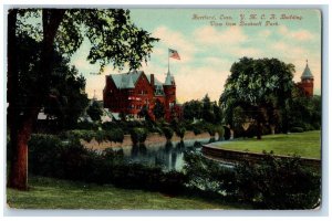 1914 YMCA Building View Bushnell Park Hartford Connecticut CT Vintage Postcard