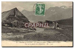Old Postcard Environs de Luchon Superbagneres The Cabin at Summit View glacie...