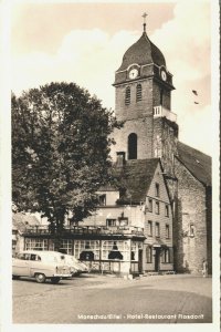 Germany Monschau Eifel Hotel Restaurant Flosdorff Vintage RPPC 03.68