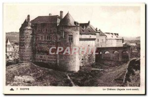 Dieppe Old Postcard the castle (north west façade)