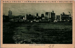 1929 HAMBURG-AMERICAN LINE SAN FRANCISCO CALIFORNIA CITY VIEW POSTCARD 38-245