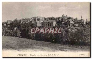 Old Postcard Fougeres General view taken from Rennes Route