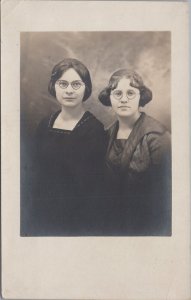 RPPC Postcard Women Wearing Spectacle Glasses