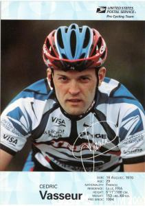 USPS Pro Cycling Team - Post Card - Cedric Vasseur - Mint