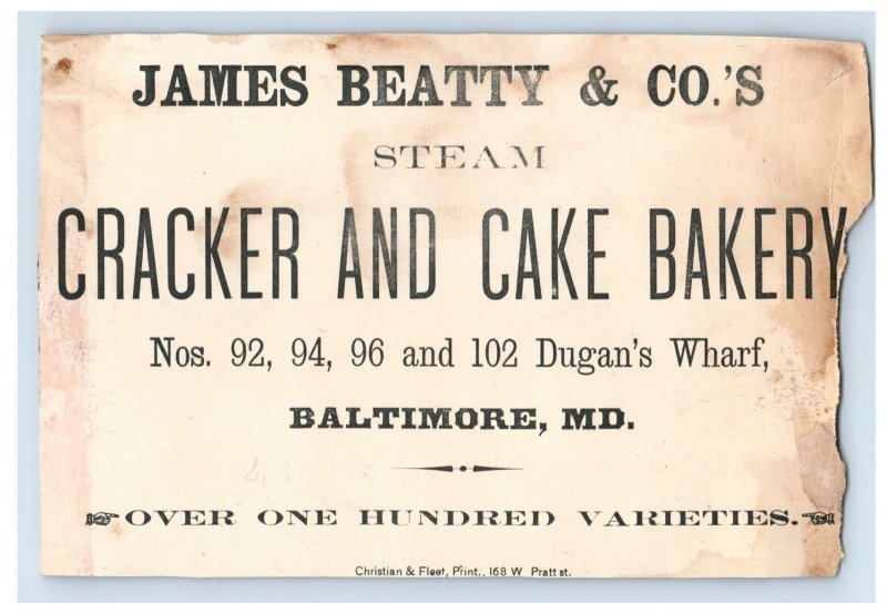 1870s James Beatty & Co. Steam Cracker & Cake Bakers Niagara Wafers Lot Of 4 #7J