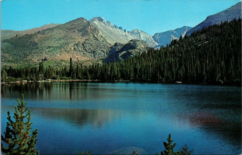 Bear Lake Long's Peak Union Pacific Railroad Colorphoto CO Postcard Chrome 