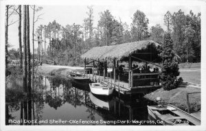 Boat Dock Shelter Okefenokee Swamp Park Waycross Georgia Photo Postcard 20-12549
