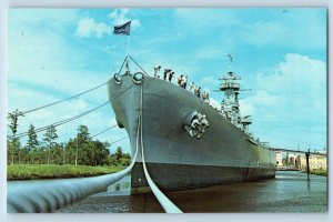 Wilmington North Carolina Postcard USS Battleship Memorial c1960 Vintage Antique