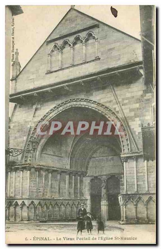 Old Postcard Epinal Old Gate of the Church St Maurice