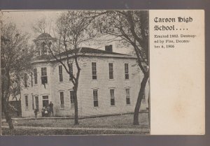 Carson IOWA 1906 HIGH SCHOOL nr Council Bluffs Oakland BURNED BY FIRE IA