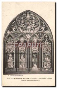 Old Postcard The Stained Bourges D & # 39Apres Meloizes Of Stained Glass Chap...