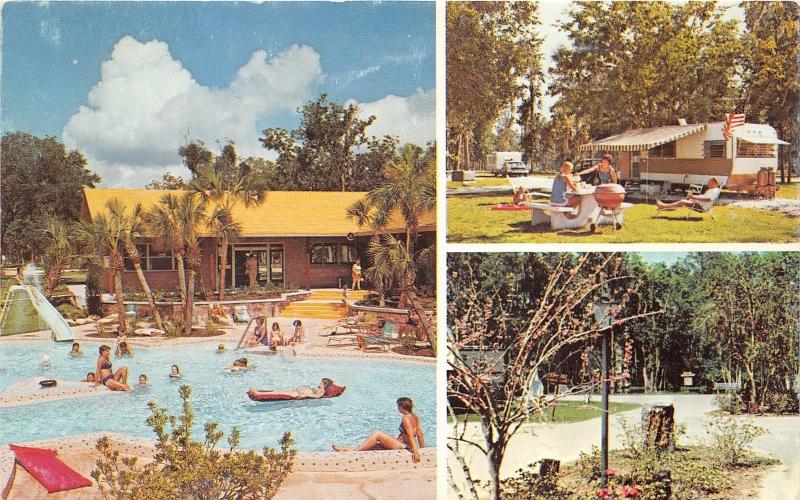 Leesburg Florida~Holiday Travel Park~Camping~Camper~RV~Swimming Pool~1960s Pc