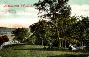 Iowa Clinton Views Of Eagle Point Park and Mississippi River 1909