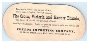 Cobra Victoria, and Banner Brands, Ceylon Importing Company Victorian Trade Card