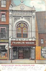 Worcester MA Franklin Square Theatre Poster's in 1907 Postcard