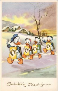 PC DISNEY, DONALD DUCK, HUEY, LOUIE AND DEWEY, Vintage Postcard (b43817)