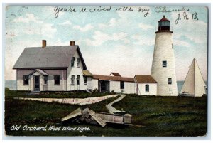 Old Orchard Maine ME Postcard Wood Island Light Lighthouse 1905 Antique