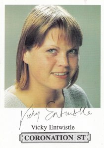 Vicky Entwistle Coronation Street Actress Printed Signed Rare TV Cast Card Photo