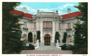 Vintage Postcard 1920's Dr. Barton Jacob's Residence Newport Rhode Island