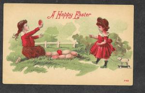 1910 Easter Children Eggs Picture Postcard!