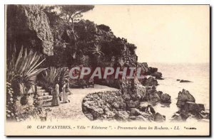 Postcard Old Cap d'Antibes Villa Eileinroc Walk the Rocks