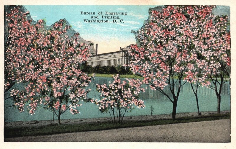 Vintage Postcard 1920's Bureau Of Engraving And Printing Washington DC Garrison