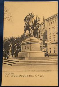 Postcard Unused Sherman Monument Plaza NY circa 1904 LB