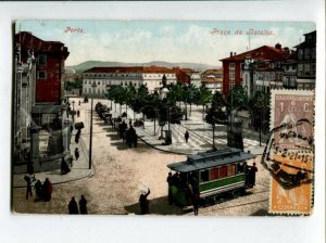 3118351 Portugal PORTO Praca da Batalha TRAM Vintage RPPC