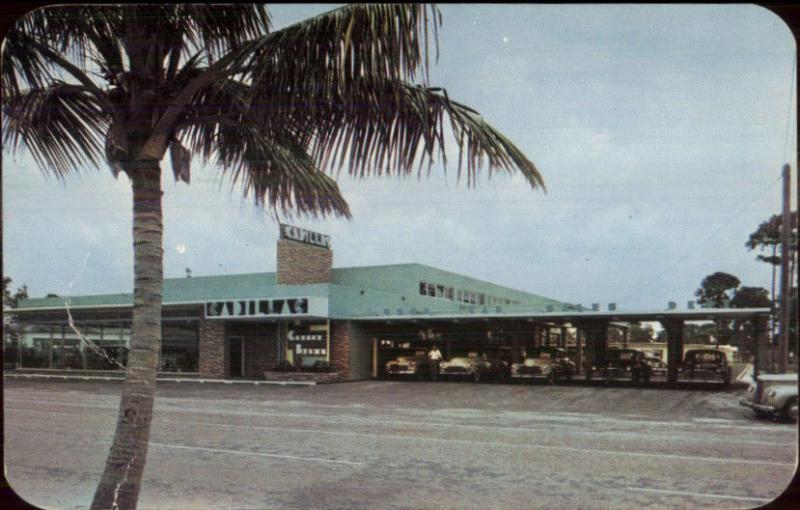 Connor Brown Cadillac Car Auto Dealership Fort Lauderdale FL 1950s Postcard 