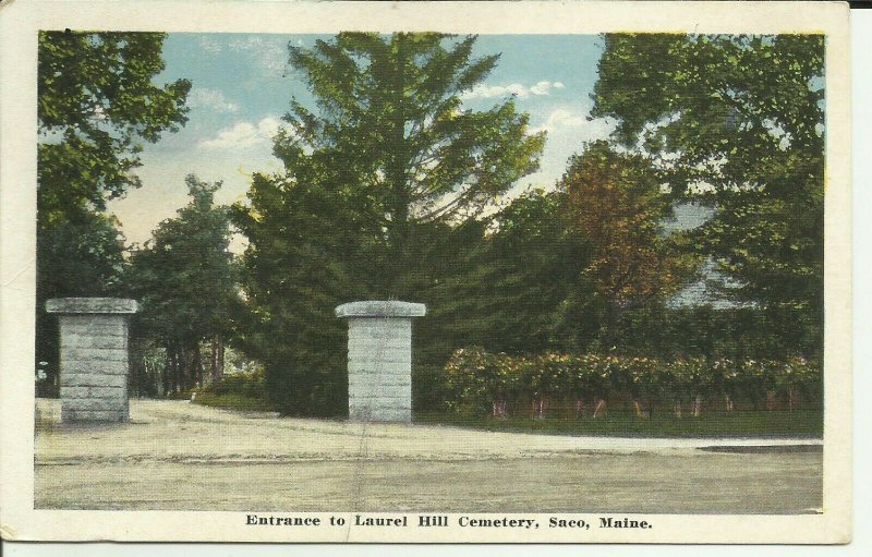 Saco, Maine, Entrance To Laurel Hill Cemetery