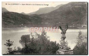 Old Postcard Lac d & # 39Annecy Saint Michel and the castle of Duingt