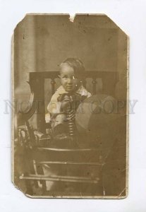 3050204 Charming Boy w/ TOYS Ball vintage REAL PHOTO