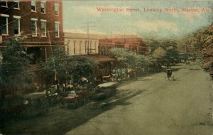 MARION AL Washington Street Looking North c1910 Postcard