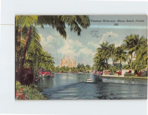 Postcard Venetian Waterway Miami Beach Florida USA