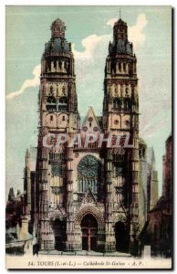 Postcard Old Tours Cathedrale St Gatien