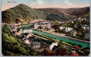 Bad Ems Germany 1920 Postcard Aerial View Resort Town River