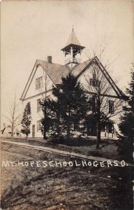 E79/ Rogers Ohio RPPC Postcard Columbiana County 1909 Mt Hope School 2