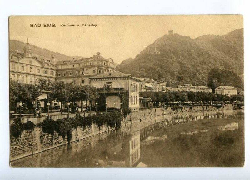 192121 GERMANY BAD EMS Kurhaus u. Baderley Vintage postcard