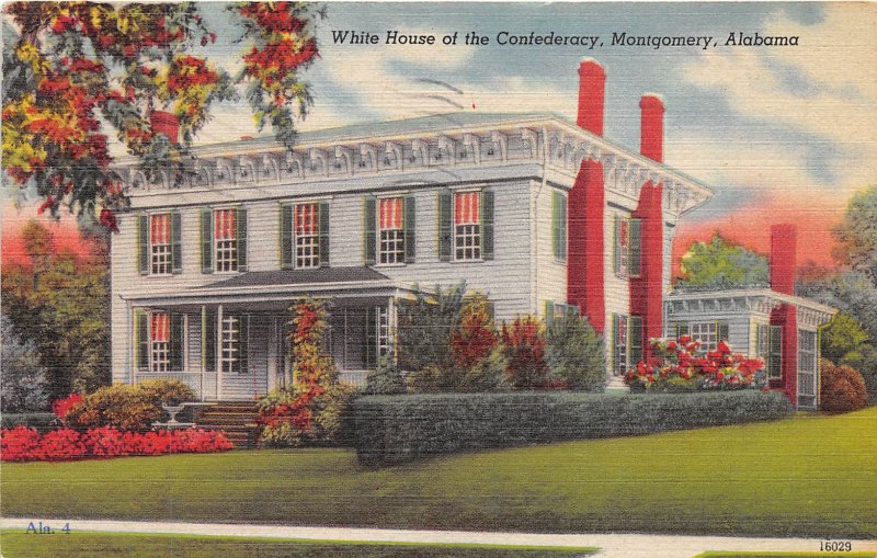 Montgomery Alabama 1947 Postcard White House of the Confederacy