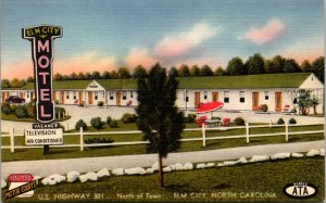 Linen Postcard Elm City Motel US Highway 301 in Elm City, North Carolina