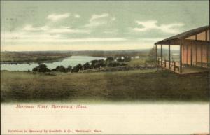 Merrimack Merrimac MA River & Cabin c1905 Postcard