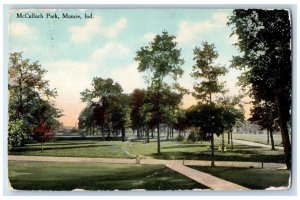 1913 McCulloch Park Connecting Roads Kids Playing Muncie Indiana IN Postcard 