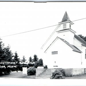 c1950s McGregor, Minn RPPC First Methodist Church Real Photo PC MN Vtg A112